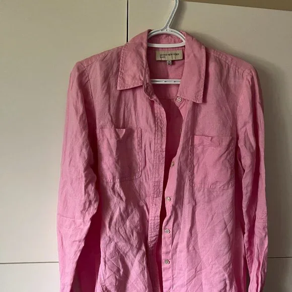 Linen pink button down - Picture 1 of 3